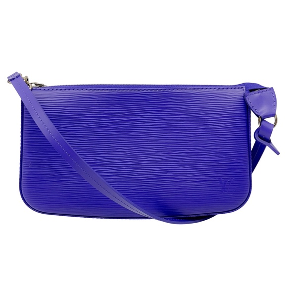 LOUIS VUITTON FIGUE PURPLE EPI LEATHER POCHETTE HANDBAG - Picture 1 of 16